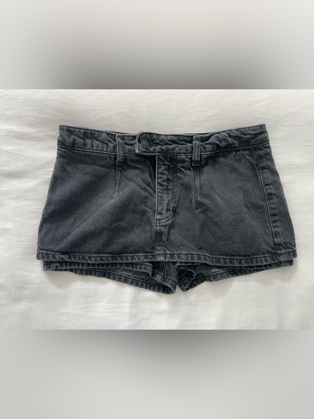 Free People Black Denim Mini Skirt Shorts